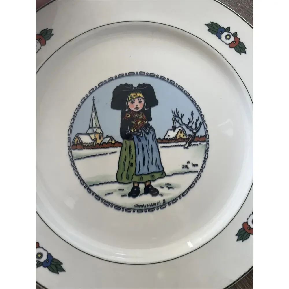 Villeroy & Boch Hansi d’ Alsace Dinner Plate Girl In‎ Snow RARE